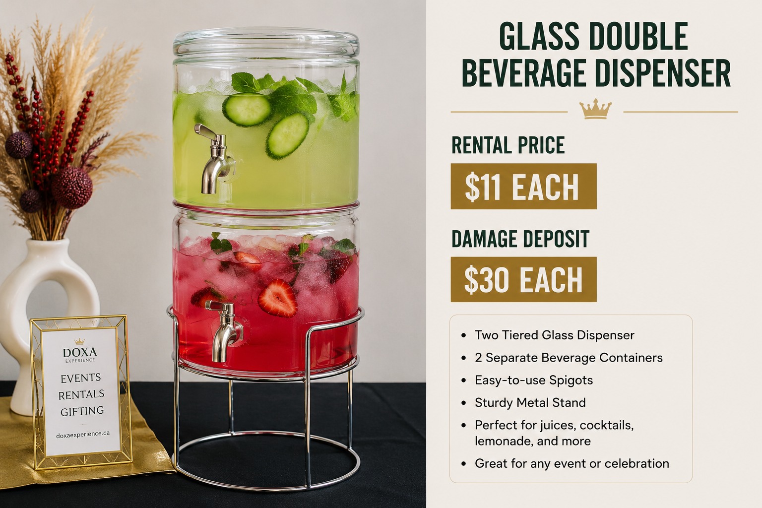 WhatsApp Image 2026-09-27 at 15.14.49 Glass Double Beverage Dispenser - Image 1
